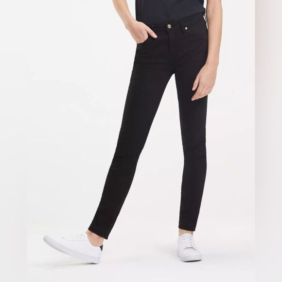 Tommy Hilfiger Skinny Como Regular Waist Jeans 26/30 Black NWT IN PKG - Picture 1 of 10